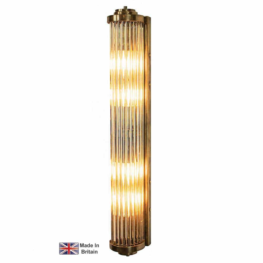 Gatsby Large Art Deco Wall Light Solid Brass Glass Rods