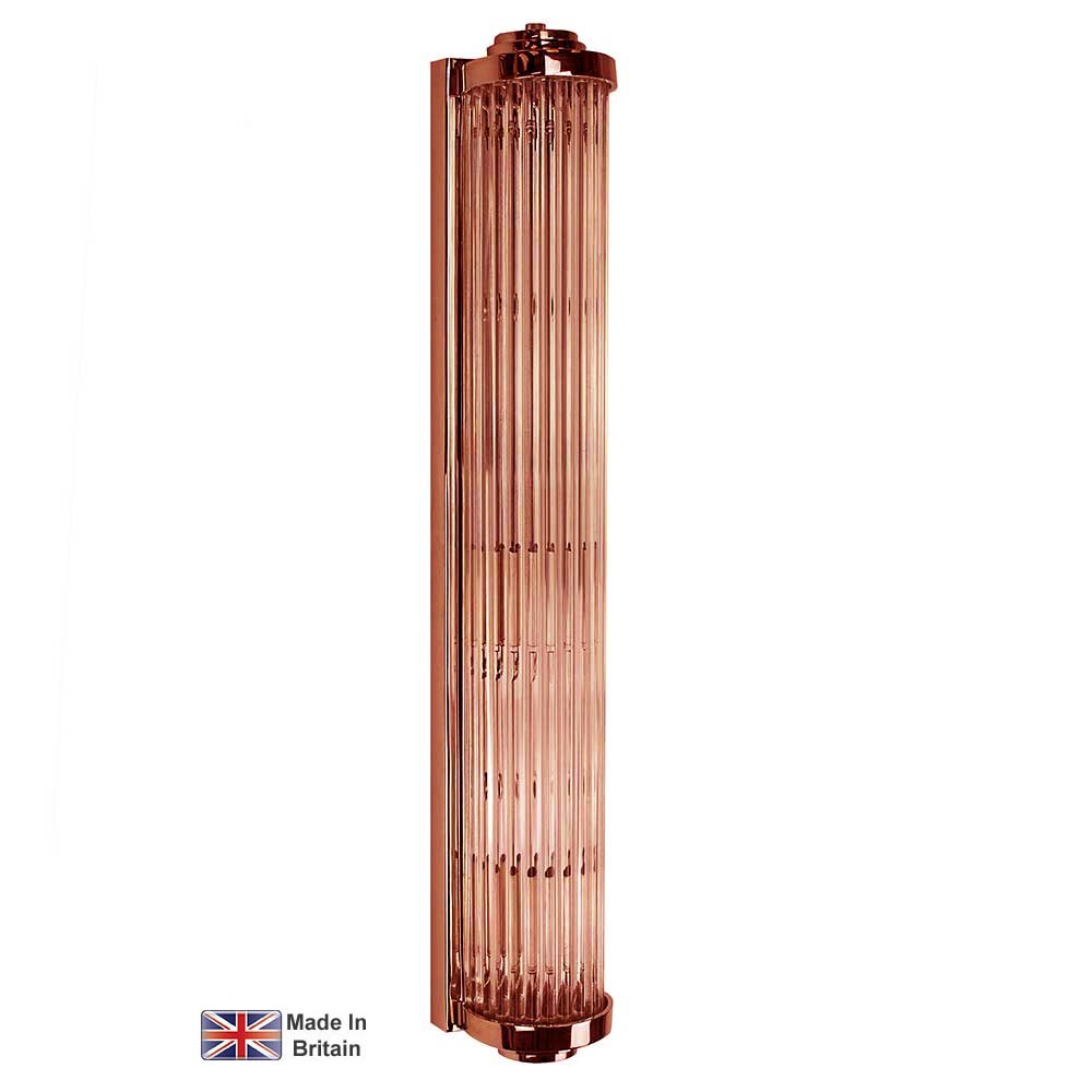 Gatsby Large Art Deco Wall Light Polished Copper Glass Rods
