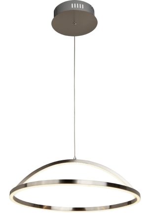 Magic LED circular pendant ceiling light in satin silver