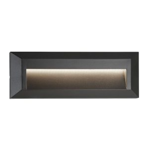 Ankle 1.7w LED letterbox outdoor wall light in dark grey on white background
