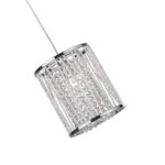 Elise Single Light Pendant Polished Chrome Crystal Glass
