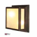 2 Lamp Deco Porch Light Solid Brass Frosted Glass Handmade