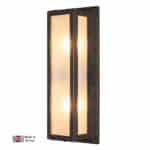 Medium Deco Outdoor Wall Light Solid Brass Frosted Glass