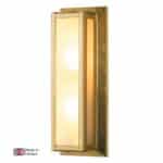 Medium Deco Outdoor Wall Light Solid Brass Frosted Glass