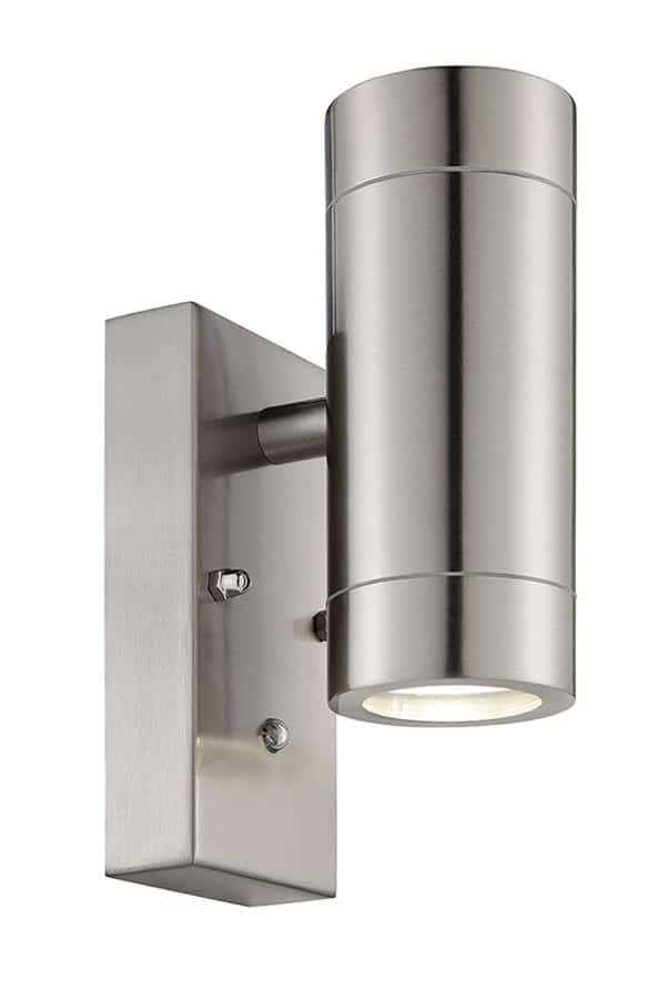 Palin Stainless Steel Outdoor Wall Up & Down Light With Photocell