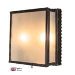 Ripple 2 Lamp Porch Light Solid Brass Frosted Glass Handmade