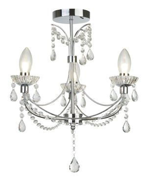 Autumn 3 light bathroom chandelier in polished chrome