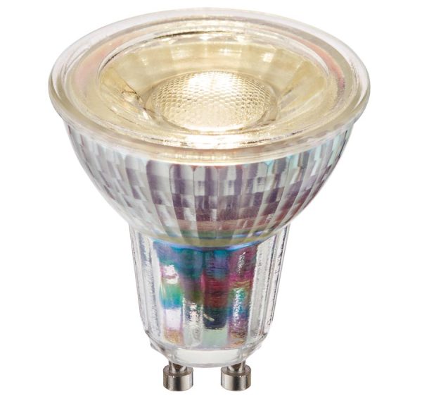 Dimmable SMD LED Glass GU10 Bulb Warm White 470 Lumen