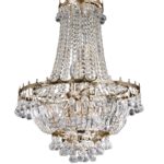Versailles Medium Gold Finish 9 Light Crystal Chandelier