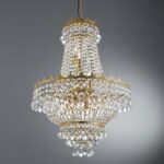 Versailles Medium Gold Finish 9 Light Crystal Chandelier