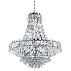 Versailles polished chrome 13 light large crystal chandelier main image on white background