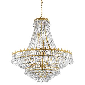 Versailles gold 13 light large crystal chandelier on white background