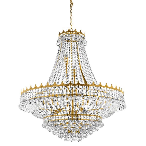 Versailles Gold 13 Light Large Crystal Chandelier