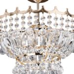 Versailles 5 Light Gold Finish Semi Flush Crystal Chandelier