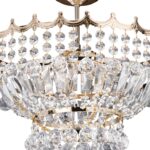 Versailles 5 Light Gold Finish Semi Flush Crystal Chandelier