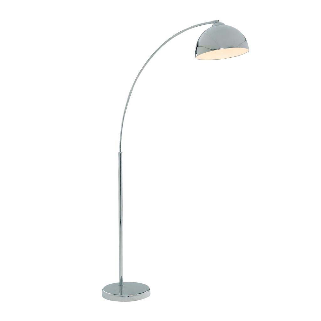 Giraffe Arc Floor Lamp In Chrome With Domed Shade