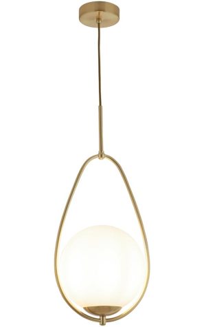 9171-1GO Avalon opal glass ball pendant satin gold