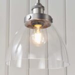 Endon Hansen Small Single Brushed Silver Ceiling Pendant