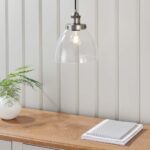 Endon Hansen Small Single Brushed Silver Ceiling Pendant