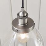 Endon Hansen Small Single Brushed Silver Ceiling Pendant