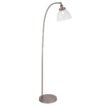 Hansen 1 Light Industrial Floor Lamp Brushed Silver