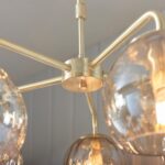 Endon Dimple Telescopic 5 Light Pendant Brushed Brass