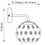 Endon Dimple 1 Lamp Single Wall Light Brushed Brass