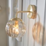 Endon Dimple 1 Lamp Single Wall Light Brushed Brass