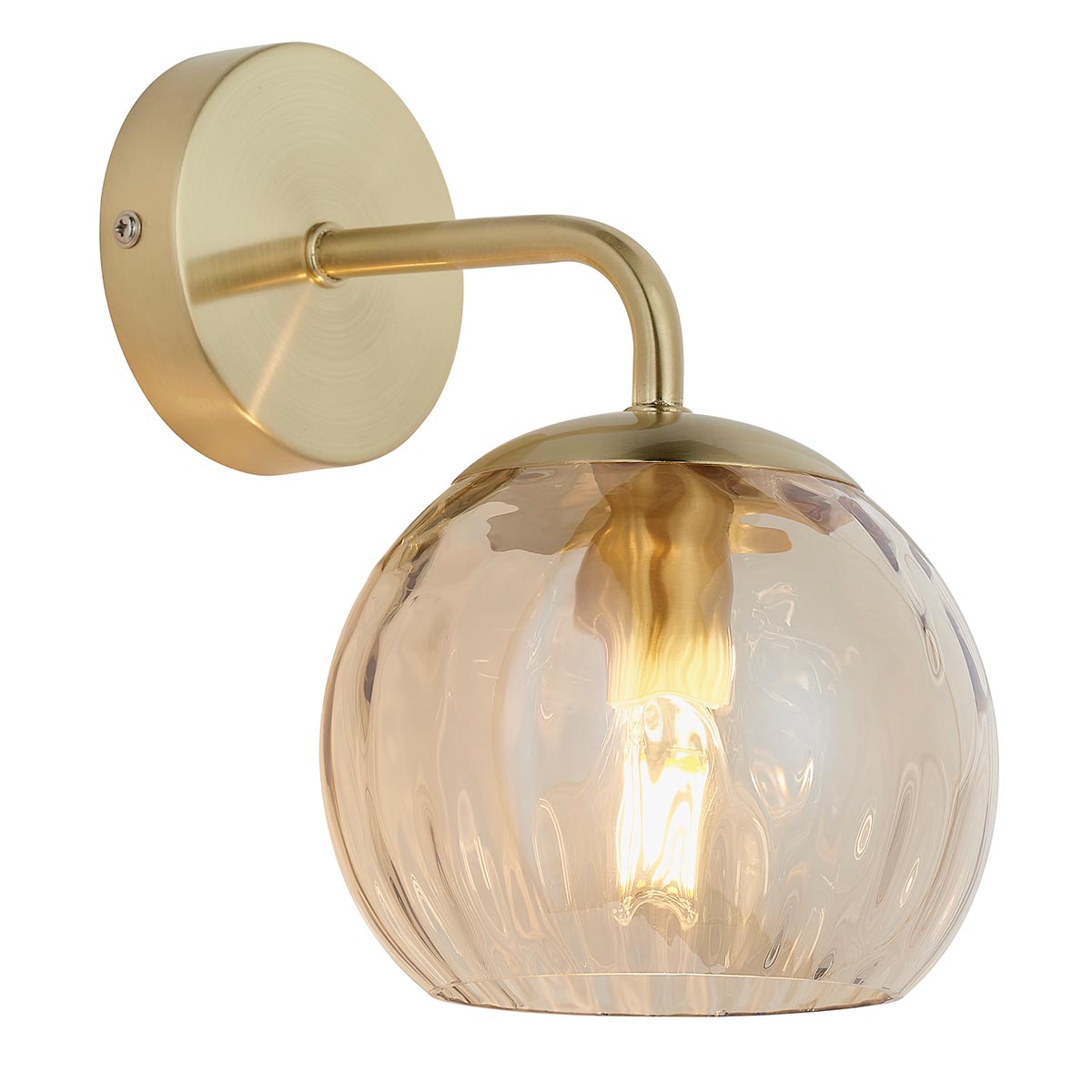 Endon Dimple 1 Lamp Single Wall Light Brushed Brass