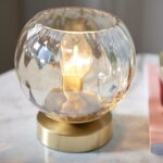 Endon Dimple 1 Light Table Lamp Bowl Brushed Brass
