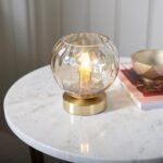 Endon Dimple 1 Light Table Lamp Bowl Brushed Brass