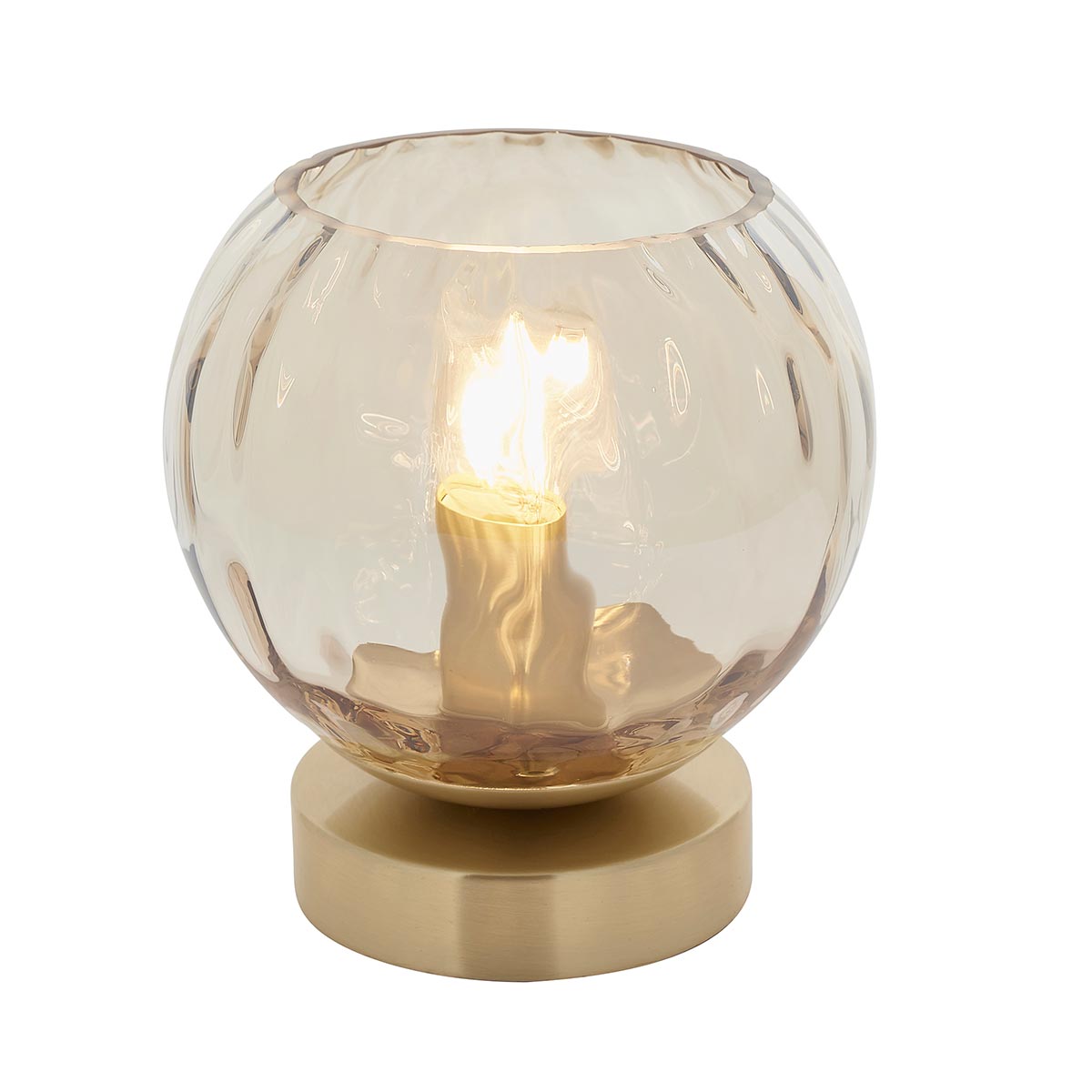 Endon Dimple 1 Light Table Lamp Bowl Brushed Brass