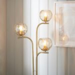 Endon Dimple 3 Light Floor Lamp Brushed Brass