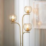Endon Dimple 3 Light Floor Lamp Brushed Brass