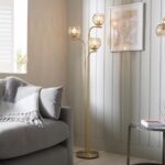 Endon Dimple 3 Light Floor Lamp Brushed Brass