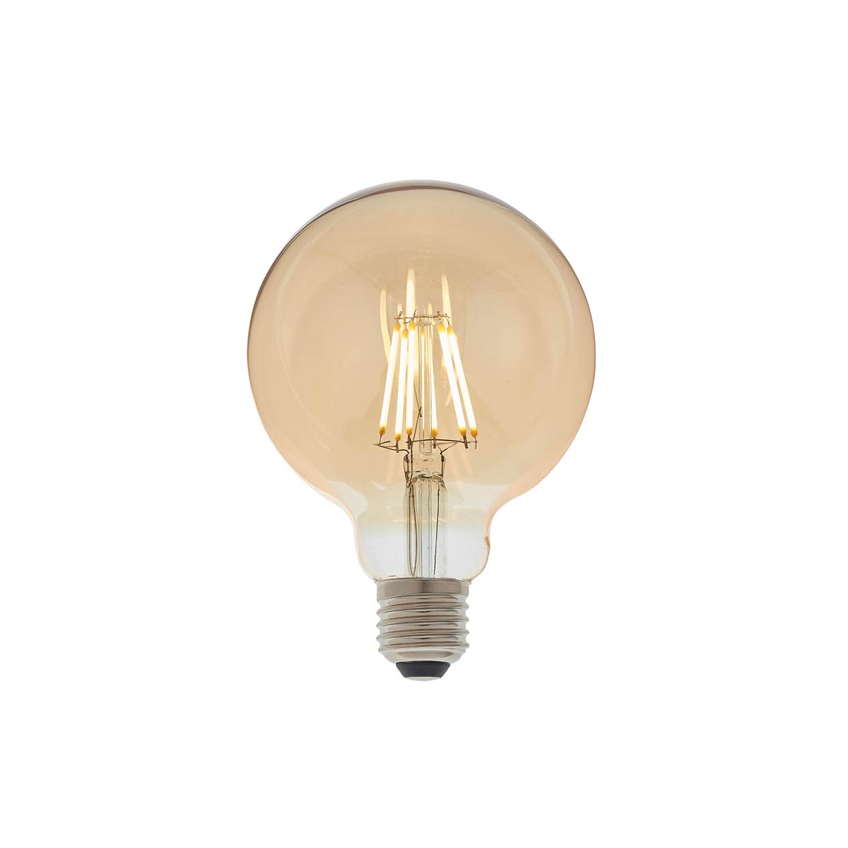 Dimmable 6W E27 LED 95mm Amber Globe Bulb 540 Lumens 2500k