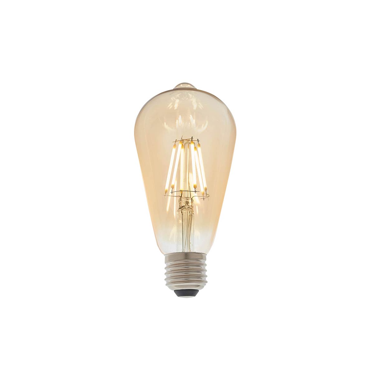Dimmable 6w LED E27 Amber Pear Light Bulb 540 Lumens 2500k