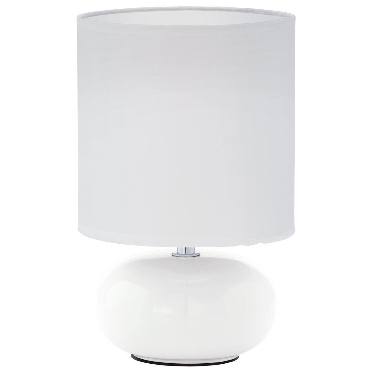 Trondio Small White Ceramic Table Lamp With Shade