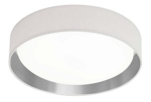 Gianna 18w LED 37cm flush ceiling light silver / black shade