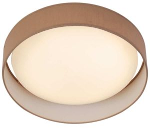 Gianna 25w LED 50cm flush ceiling light brown shade