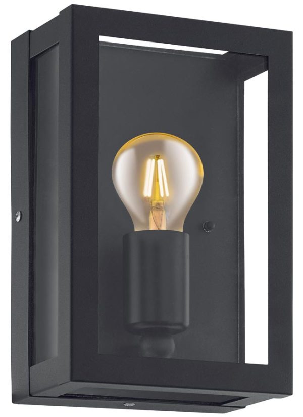 Alamonte 1 Black 1 Light Outdoor Box Lantern IP44