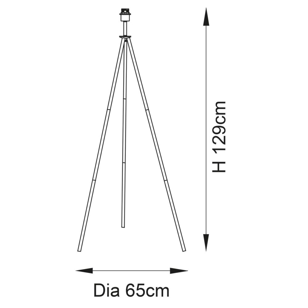 Endon Modern Tripod Floor Lamp Base Only Matt Black 95153