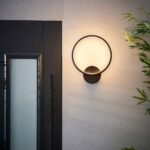 Endon Kieron Modern LED Outdoor Wall Light Textured Black