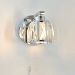 Ria Single Switched Bathroom Wall Light Chrome / Crystal