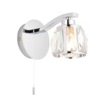 Ria Single Switched Bathroom Wall Light Chrome / Crystal