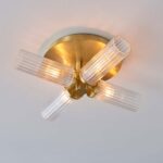 Talo 4 Lamp Bathroom Ceiling Light Satin Brass / Ribbed Glass