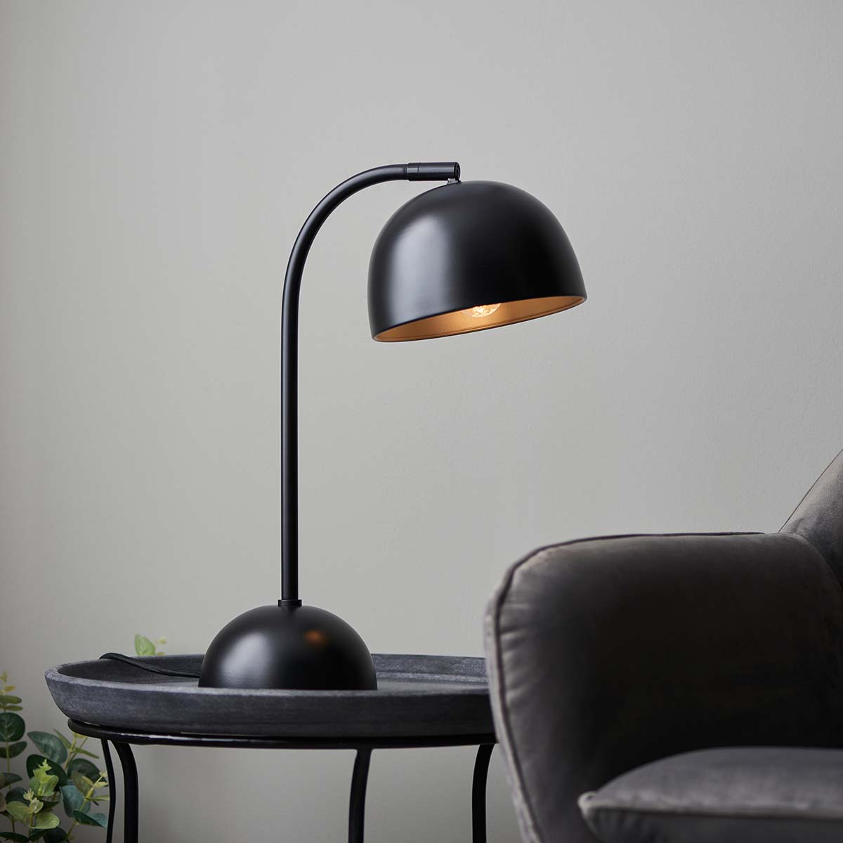 Endon Brodey Industrial Style Table Lamp Matt Black