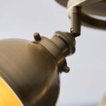 Wyatt Round 3 Lamp Industrial Spot Light Plate Antique Brass