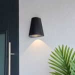 Endon Helm LED Modern Outdoor Wall Down Light Black