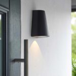Endon Helm LED Modern Outdoor Wall Down Light Black
